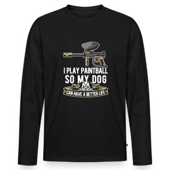 Paintball Hund - Männer Premium Bio Langarmshirt - Schwarz - Vorne - Nico (187cm)