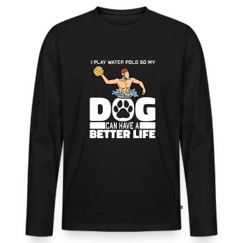Water polo water polo dog - Men's Premium Organic Long Sleeve Shirt - black - Front - Nico (187cm)