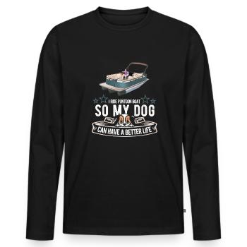 Chien de bateau ponton - T-shirt manches longues Premium bio Homme - noir - Devant - Nico (187cm)