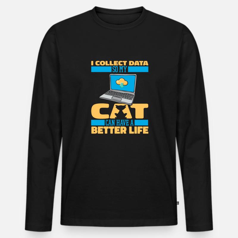 Data Science Data Analyst Cat - T-shirt manches longues Premium bio Homme - noir