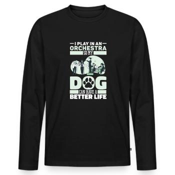 Orchestra Dog - Men's Premium Organic Long Sleeve Shirt - black - Front - Nico (187cm)