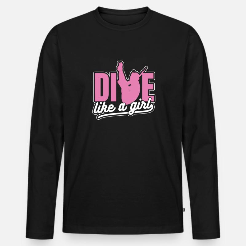 Turmspringen Turmspringer Mädchen - Männer Premium Bio Langarmshirt - Schwarz