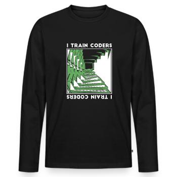Developer Coder Programmer Encoder - Men's Premium Organic Long Sleeve Shirt - black - Front - Nico (187cm)