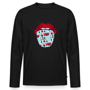Firefighter Tongue - Men's Premium Organic Long Sleeve Shirt - black - Front - Nico (187cm)