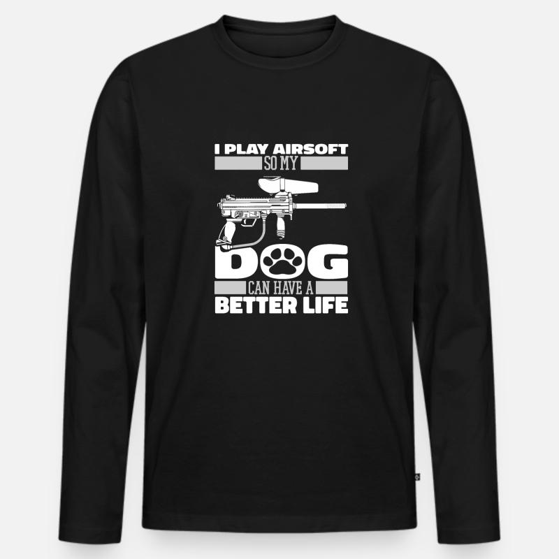 Airsoft Hund - Männer Premium Bio Langarmshirt - Schwarz
