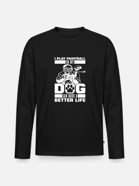 Paintball Hund - Männer Premium Bio Langarmshirt - Schwarz
