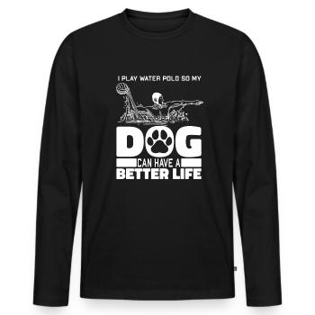 Water polo water polo dog - Men's Premium Organic Long Sleeve Shirt - black - Front - Nico (187cm)
