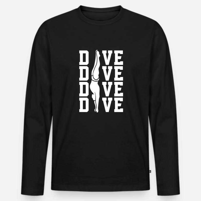 Turmspringen Turmspringer Tauchen - Männer Premium Bio Langarmshirt - Schwarz