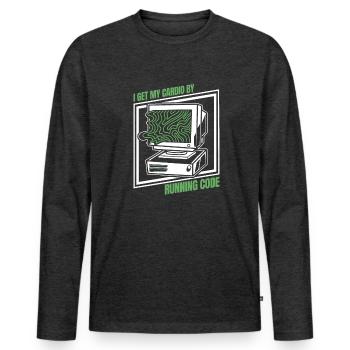Entwickler Coder Programmierer Herz - Männer Premium Bio Langarmshirt - Anthrazit meliert - Vorne - Nico (187cm)