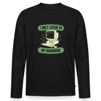 Entwickler Coder Programmierer Hardware - Männer Premium Bio Langarmshirt - Schwarz - Vorne - Nico (187cm)