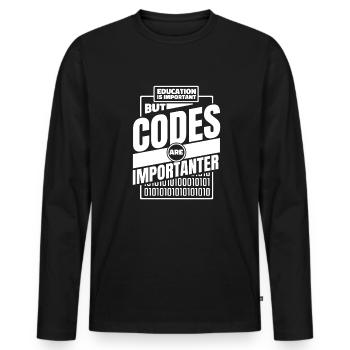 Developer Coder Programmer Funny - Men's Premium Organic Long Sleeve Shirt - black - Front - Nico (187cm)