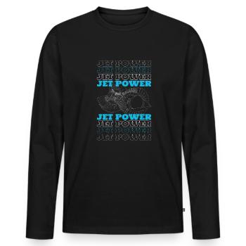 Mécanicien avion Jet - T-shirt manches longues Premium bio Homme - noir - Devant - Nico (187cm)