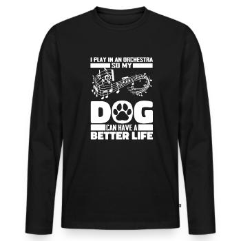 Orchestra Dog - Men's Premium Organic Long Sleeve Shirt - black - Front - Nico (187cm)