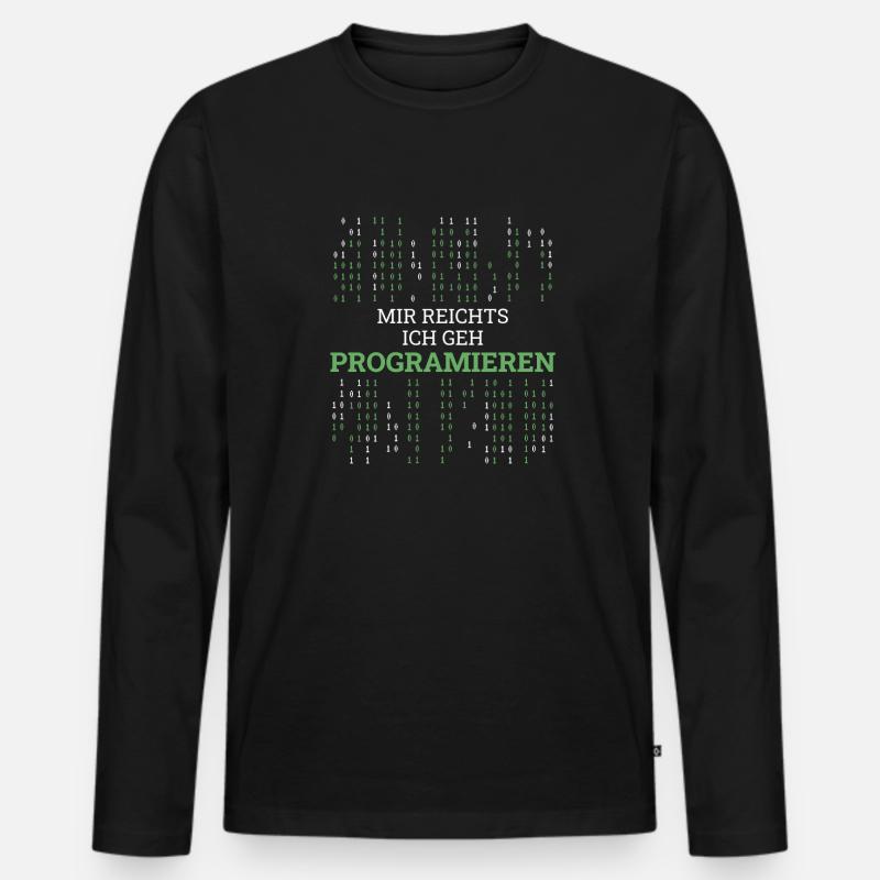 Entwickler Coder Programmierer Lustig - Männer Premium Bio Langarmshirt - Schwarz