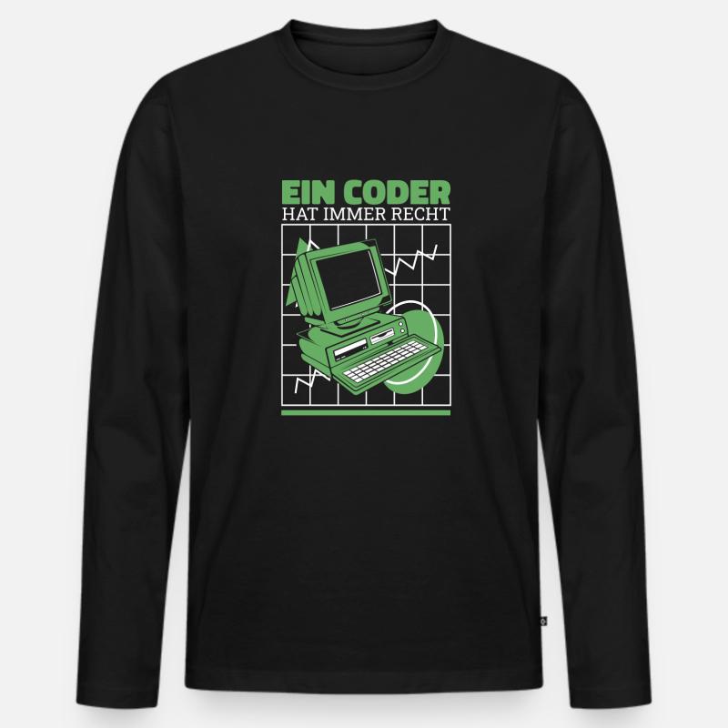 Entwickler Coder Programmierer Cool - Männer Premium Bio Langarmshirt - Schwarz