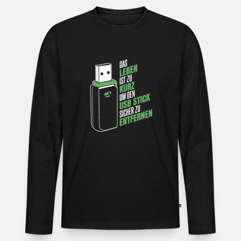 Entwickler Coder Programmierer USB Männer Premium Bio Langarmshirt
