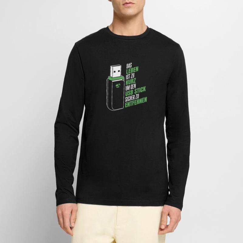Entwickler Coder Programmierer USB Männer Premium Bio Langarmshirt