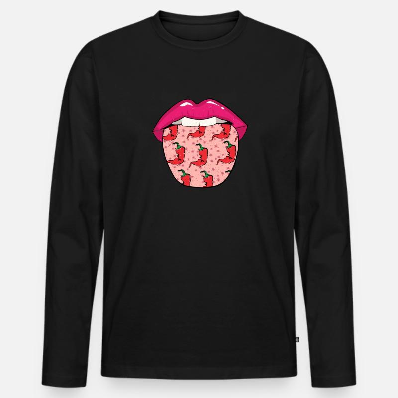 Chipotle Zunge - Männer Premium Bio Langarmshirt - Schwarz