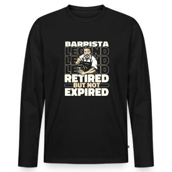 Barista Kaffee Im Ruhestand - Männer Premium Bio Langarmshirt - Schwarz - Vorne - Nico (187cm)