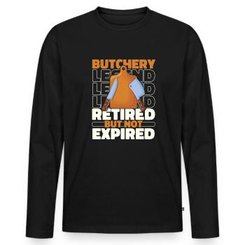 Fleischer Metzger Schlachter Im Ruhestand - Männer Premium Bio Langarmshirt - Schwarz - Vorne - Nico (187cm)