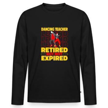 Retraité professeur de danse - T-shirt manches longues Premium bio Homme - noir - Devant - Nico (187cm)