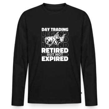 Retraités Day Trading Day Trader - T-shirt manches longues Premium bio Homme - noir - Devant - Nico (187cm)
