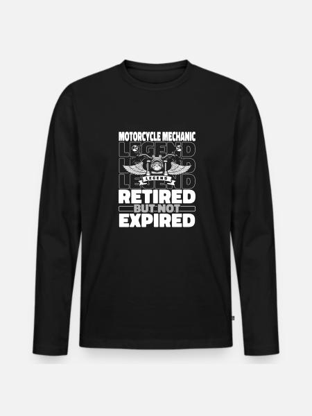 Motorcycle mechanic pensioner - Men's Premium Organic Long Sleeve Shirt - black