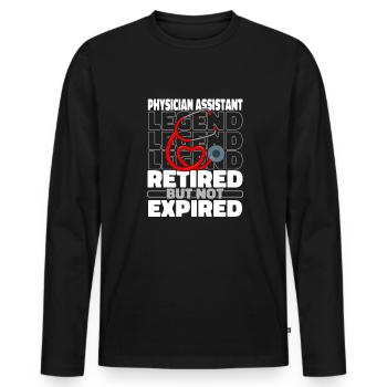 Physician's assistant pensioner - Men's Premium Organic Long Sleeve Shirt - black - Front - Nico (187cm)