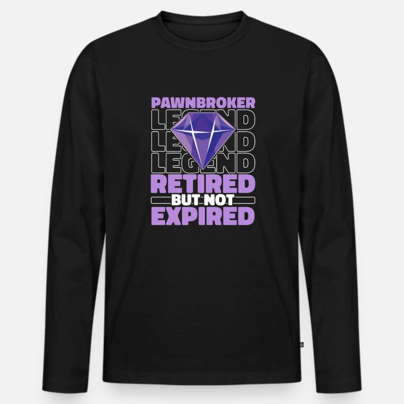 Pfandleiher Im Ruhestand - Männer Premium Bio Langarmshirt - Schwarz