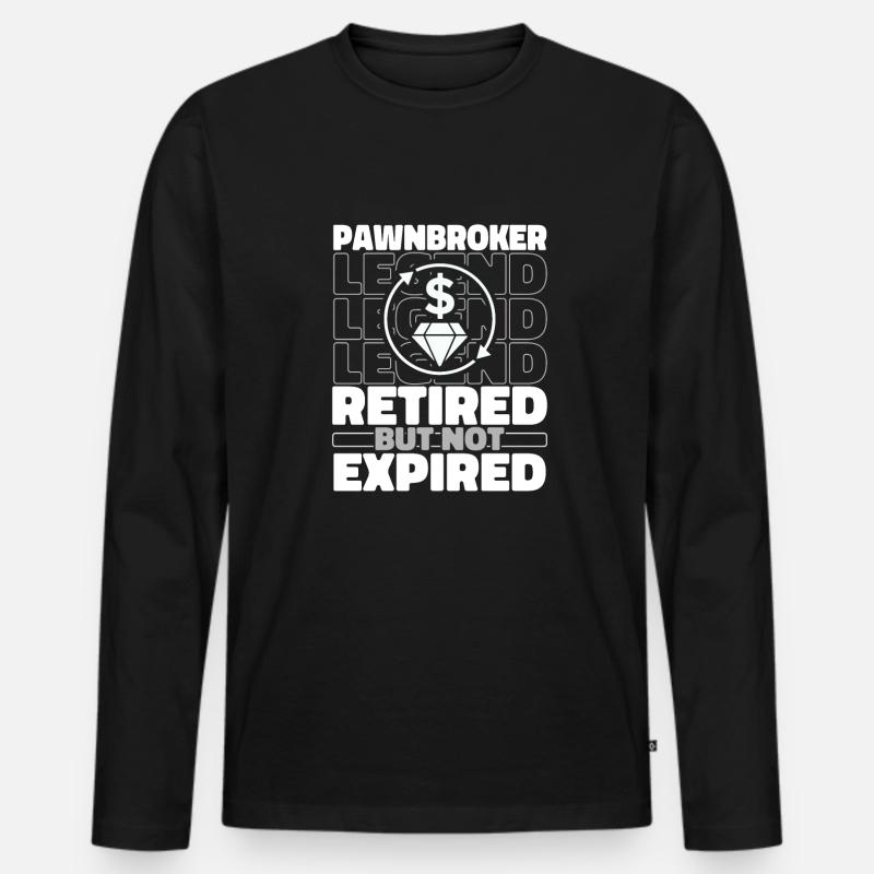 Pfandleiher Im Ruhestand - Männer Premium Bio Langarmshirt - Schwarz