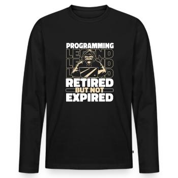 Developer Coder Retired Programmer - Men's Premium Organic Long Sleeve Shirt - black - Front - Nico (187cm)