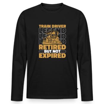 Retired train driver - Men's Premium Organic Long Sleeve Shirt - black - Front - Nico (187cm)