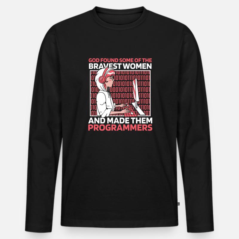 Développeur Coder Programmeur Dieu - T-shirt manches longues Premium bio Homme - noir