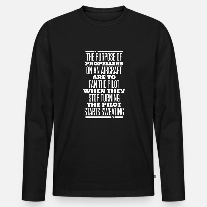 Flugzeug Mechaniker Witzig - Männer Premium Bio Langarmshirt - Schwarz