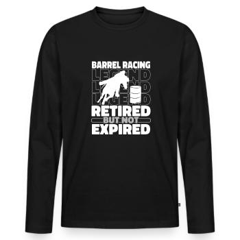 Barrel Racing Barrel Racing Pensioner - Men's Premium Organic Long Sleeve Shirt - black - Front - Nico (187cm)