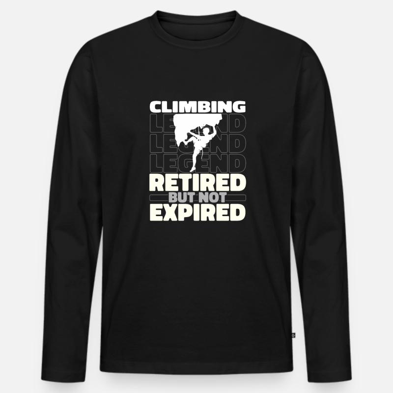 Klettern Kletterer Im Ruhestand - Männer Premium Bio Langarmshirt - Schwarz
