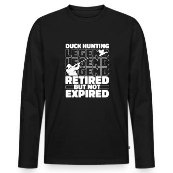 Duck hunting Retired duck hunting - Men's Premium Organic Long Sleeve Shirt - black - Front - Nico (187cm)