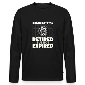 Joueur de fléchettes à la retraite - T-shirt manches longues Premium bio Homme - noir - Devant - Nico (187cm)
