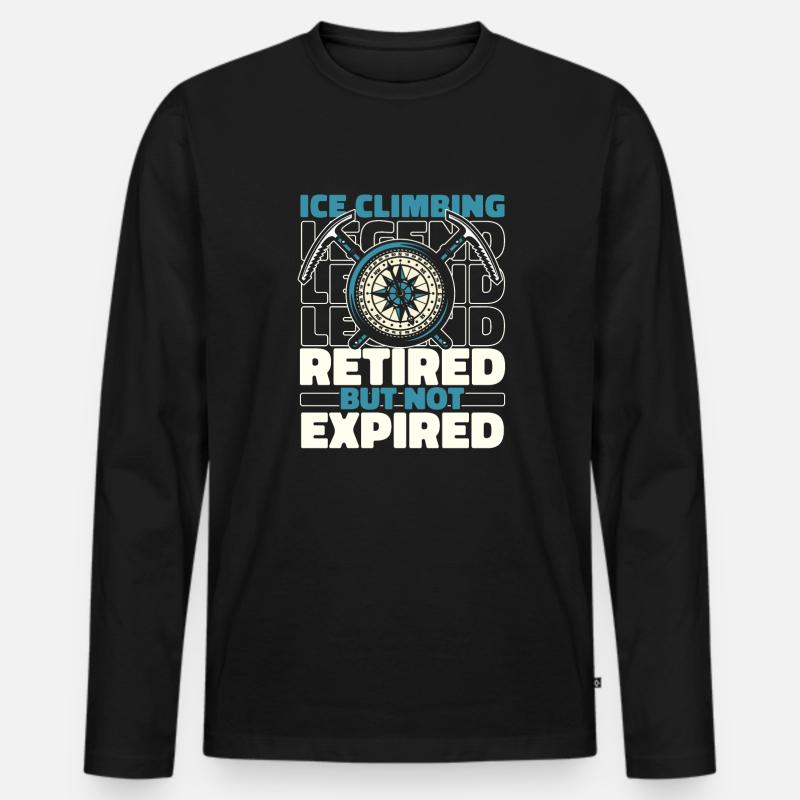 Eisklettern Im Ruhestand - Männer Premium Bio Langarmshirt - Schwarz