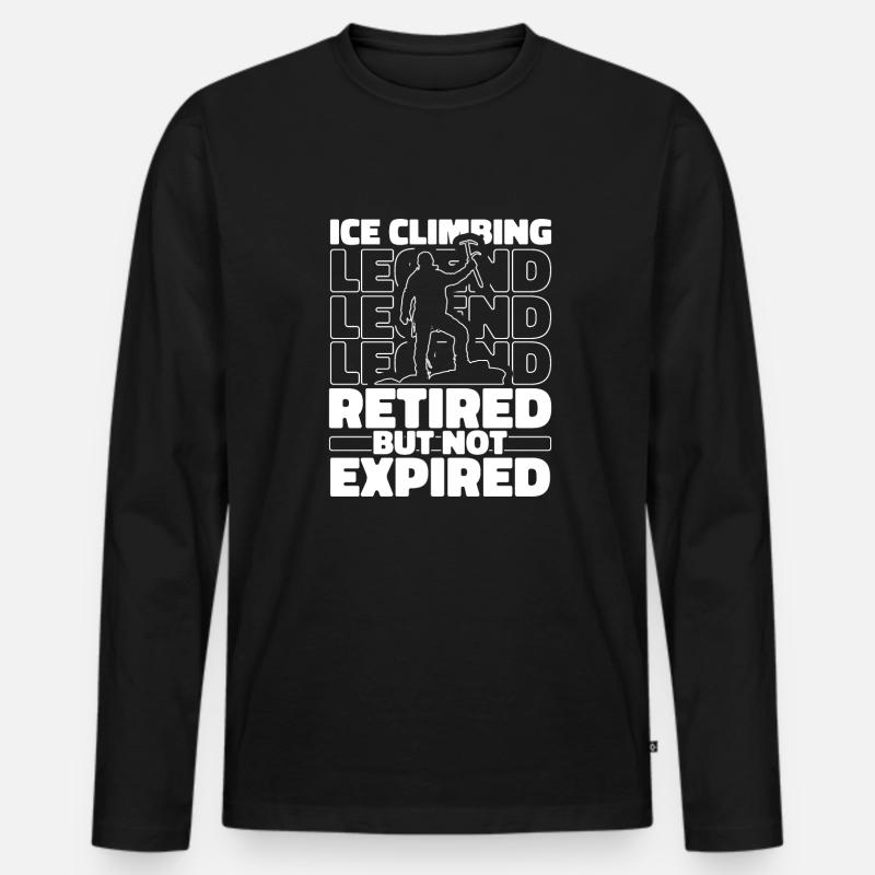 Eisklettern Rentner - Männer Premium Bio Langarmshirt - Schwarz