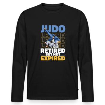 Retraités Judoka - T-shirt manches longues Premium bio Homme - noir - Devant - Nico (187cm)