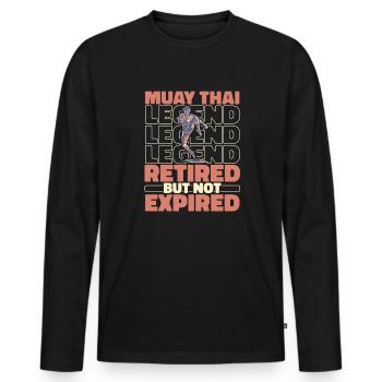 Muay Thai Boxe Thaï à la retraite - T-shirt manches longues Premium bio Homme - noir - Devant - Nico (187cm)
