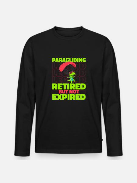 Paragliding Paragliding Dino - Men's Premium Organic Long Sleeve Shirt - black