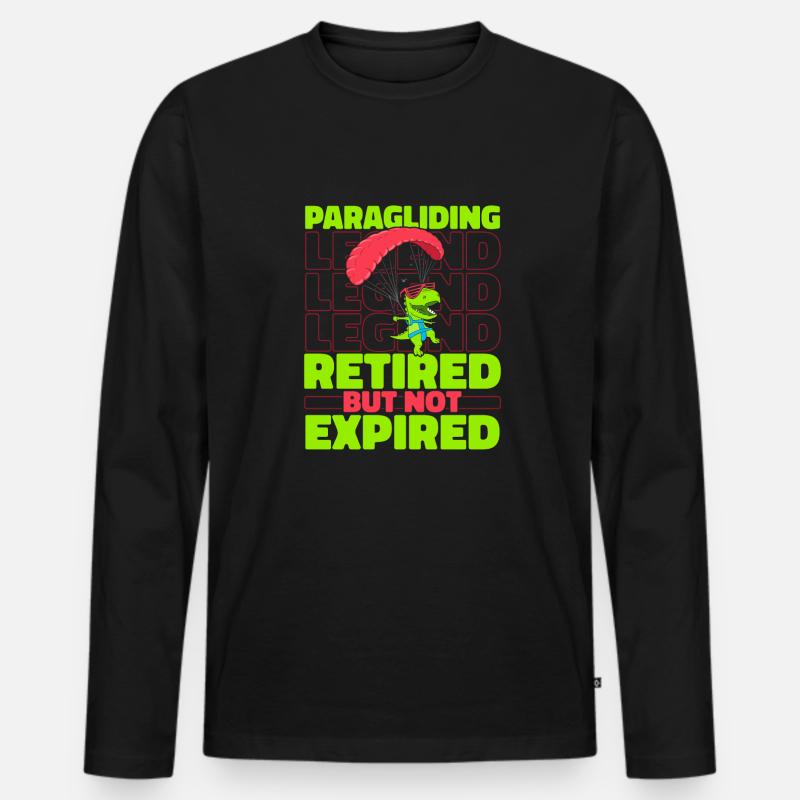 Paragleiter Paragleiten Dino - Männer Premium Bio Langarmshirt - Schwarz