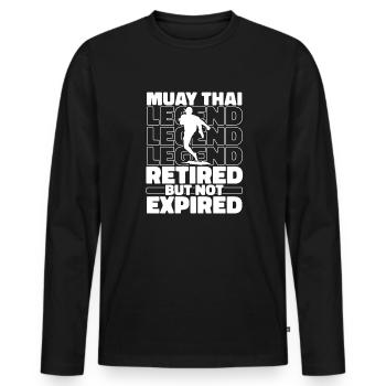 Muay Thai Boxe Thaï à la retraite - T-shirt manches longues Premium bio Homme - noir - Devant - Nico (187cm)