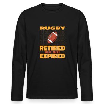 Rugby Im Ruhestand - Männer Premium Bio Langarmshirt - Schwarz - Vorne - Nico (187cm)
