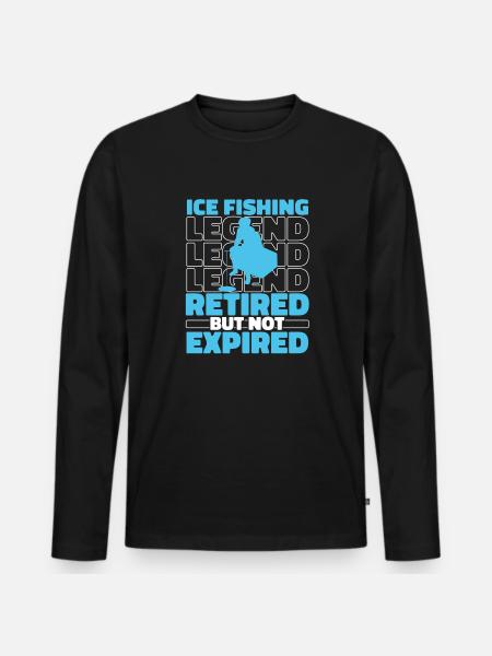Eisfischen Eisangeln Rentner - Männer Premium Bio Langarmshirt - Schwarz