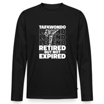 Retired Taekwondo - Men's Premium Organic Long Sleeve Shirt - black - Front - Nico (187cm)