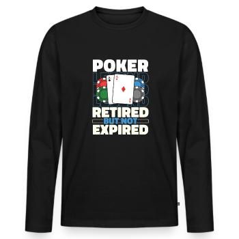 Retraités du poker - T-shirt manches longues Premium bio Homme - noir - Devant - Nico (187cm)