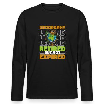 Geography Retired geographer - Men's Premium Organic Long Sleeve Shirt - black - Front - Nico (187cm)